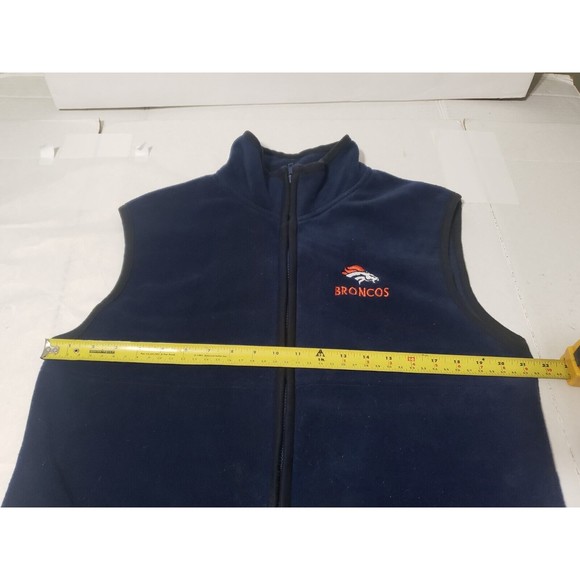2000 The Edge Denver Broncos Vest Full Zip Up With 2 Mesh Pockets Size Medium - Picture 7 of 10